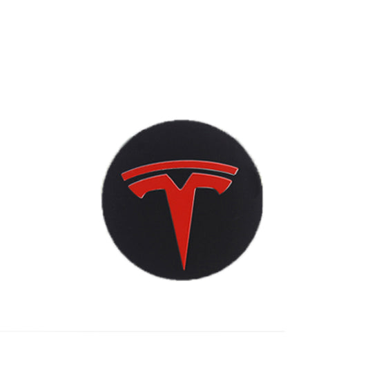Tesla Model Y Wheel Cover Logos Red