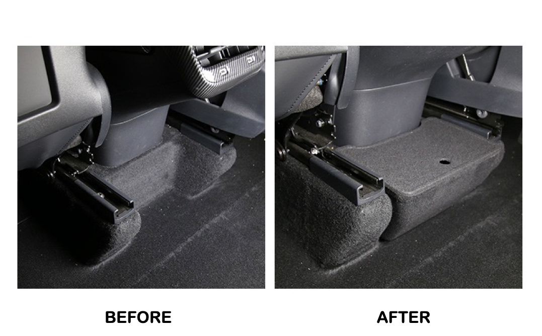 Tesla Model Y Rear Middle Storage Box - Before and After